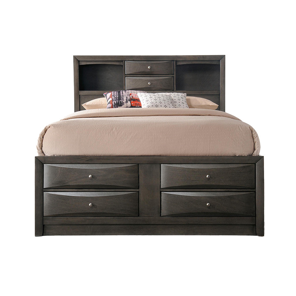 ACME 22700Q Ireland Queen Bed with Storage, Gray Oak (1Set/4Ctn)