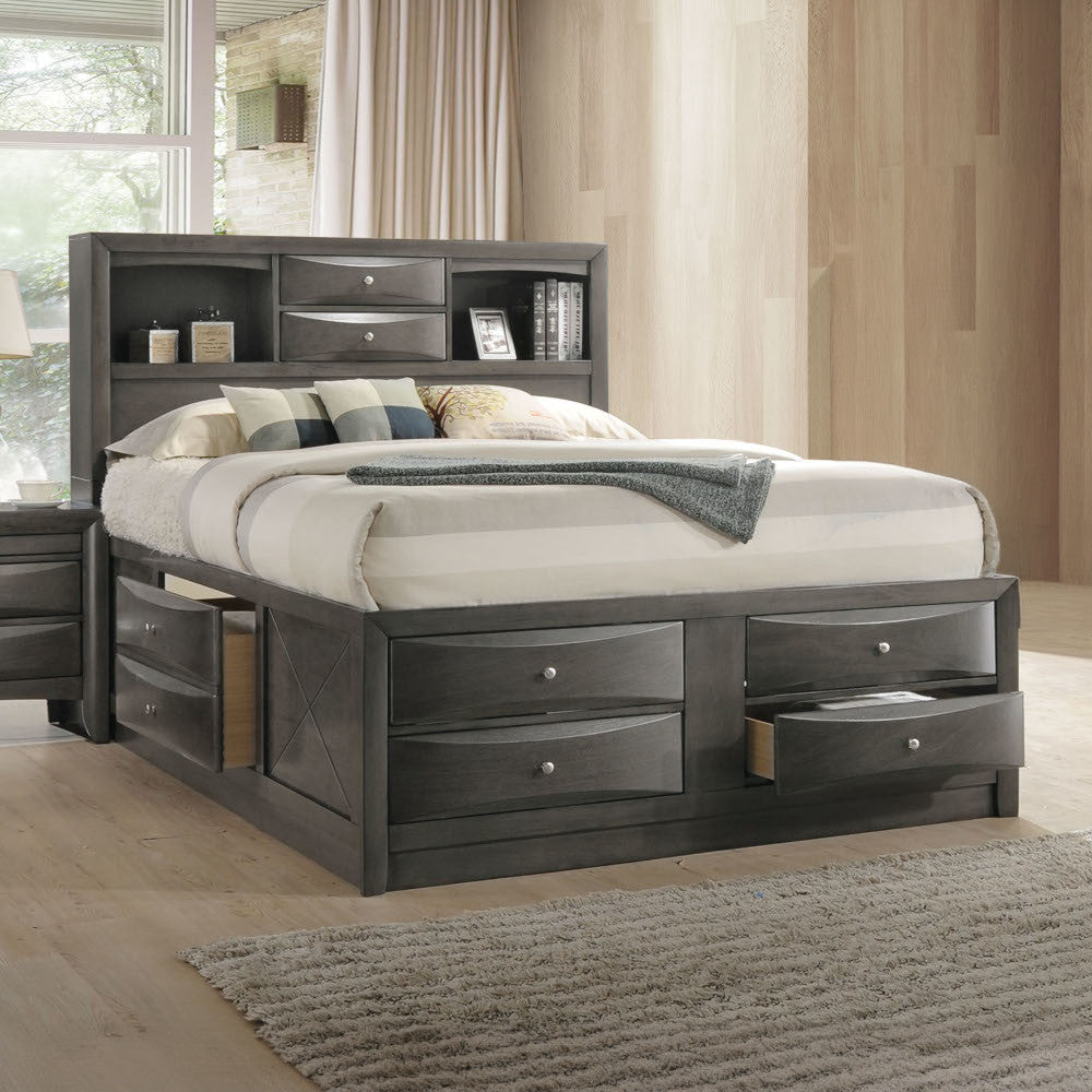 ACME 22700Q Ireland Queen Bed with Storage, Gray Oak (1Set/4Ctn)