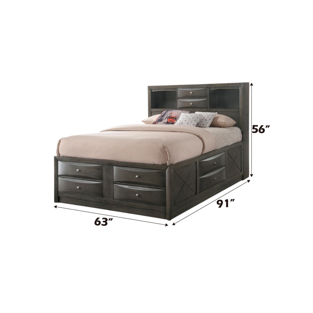 ACME 22700Q Ireland Queen Bed with Storage, Gray Oak (1Set/4Ctn)