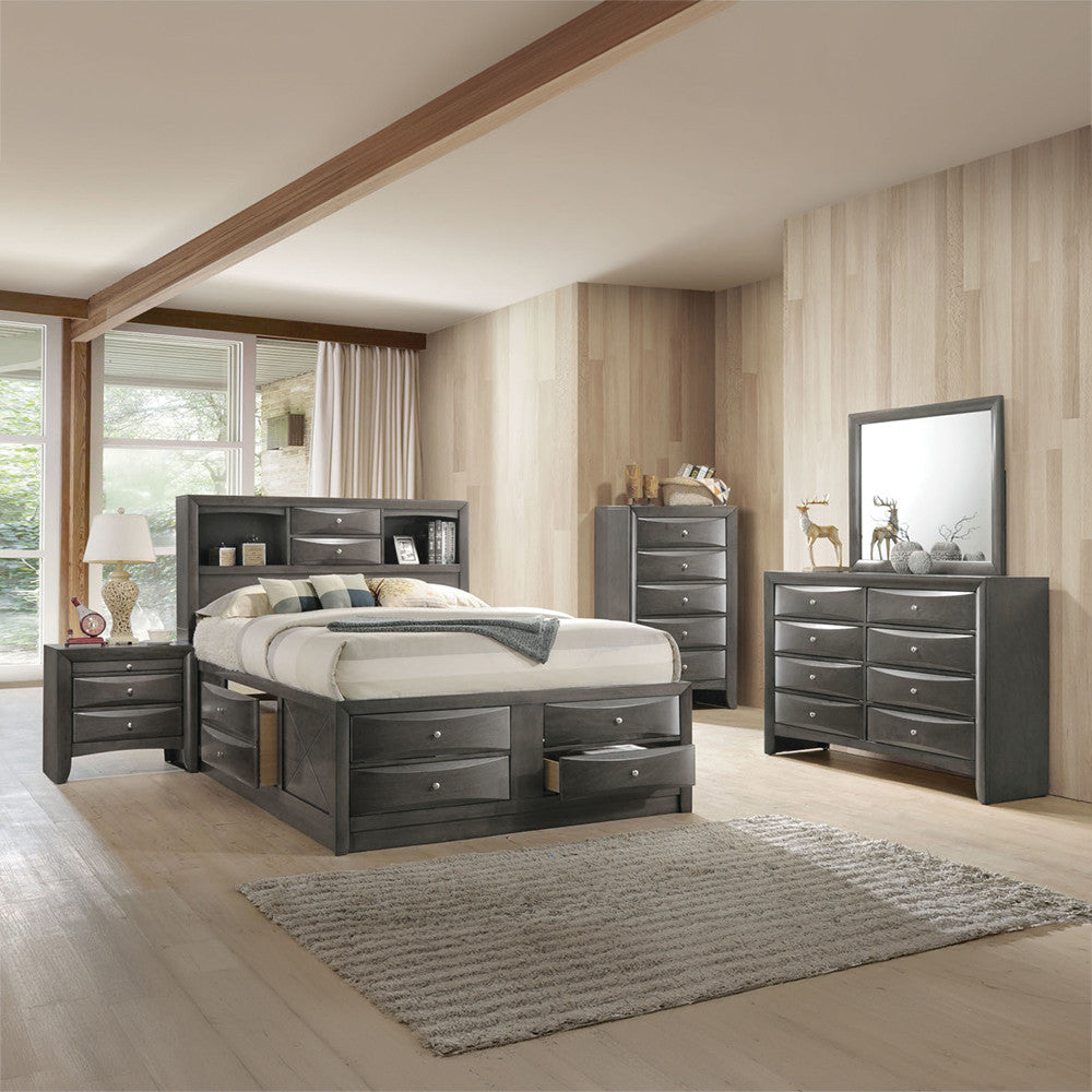 ACME 22700Q Ireland Queen Bed with Storage, Gray Oak (1Set/4Ctn)