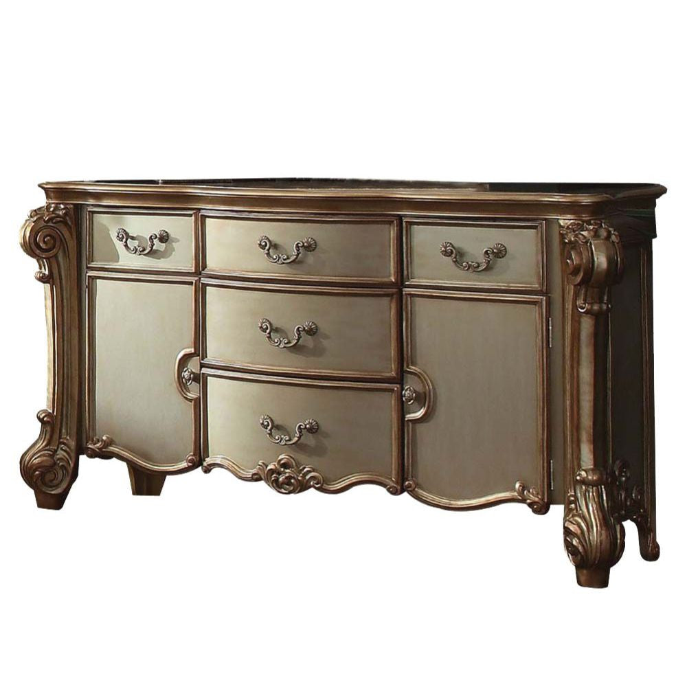 ACME 23005 Vendome Dresser, Gold Patina & Bone