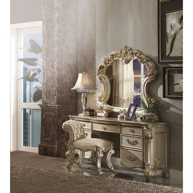 ACME 23007 Vendome Vanity Desk, Gold Patina & Bone