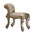 ACME 23008 Vendome Vanity Stool, Fabric, Gold Patina & Bone