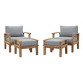 Modway EEI-1537 Marina 4 Piece Outdoor Patio Teak Set