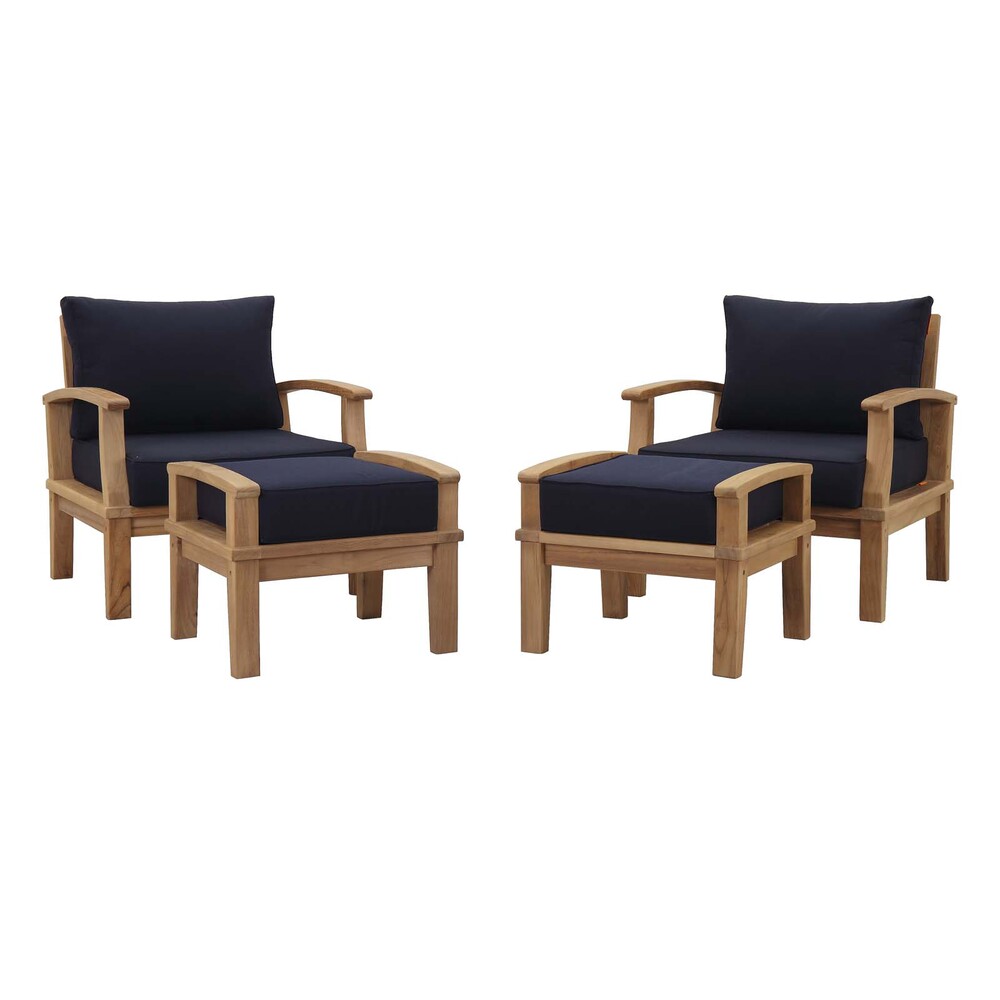 Modway EEI-1537 Marina 4 Piece Outdoor Patio Teak Set