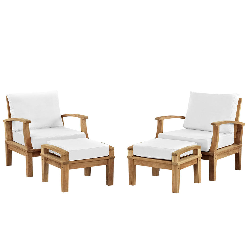 Modway EEI-1537 Marina 4 Piece Outdoor Patio Teak Set
