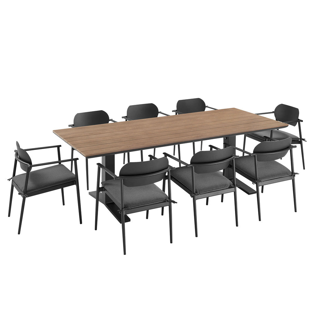 Modway EEI-7151 Aeris 9-Piece Outdoor Patio Aluminum Dining Set