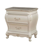 ACME 23543 Chantelle Nightstand with Granite Top, Pearl White