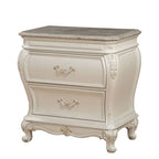 ACME 23543 Chantelle Nightstand with Granite Top, Pearl White