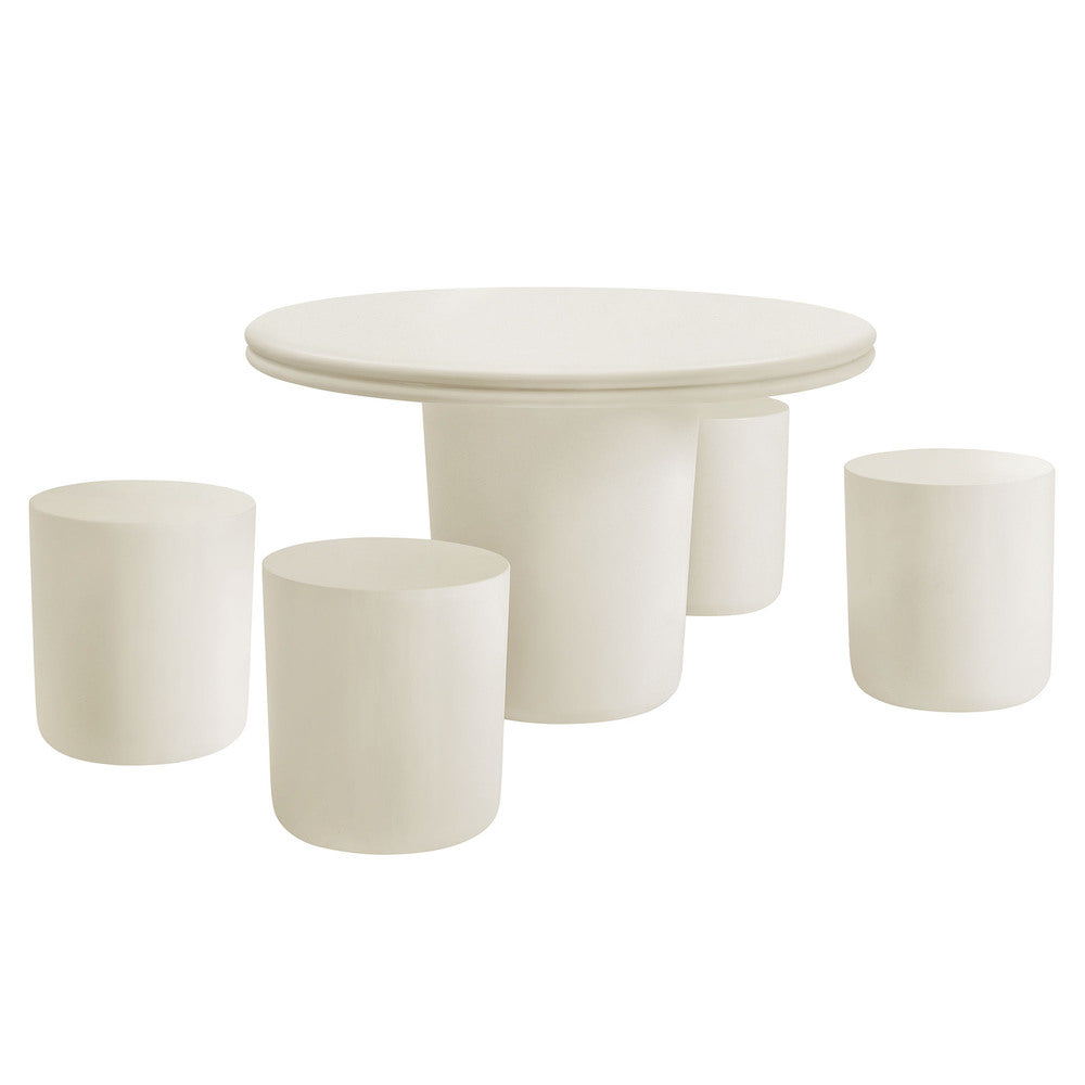 Modway EEI-7172 Brion Indoor - Outdoor Patio Concrete 5 Piece Dining Table Set
