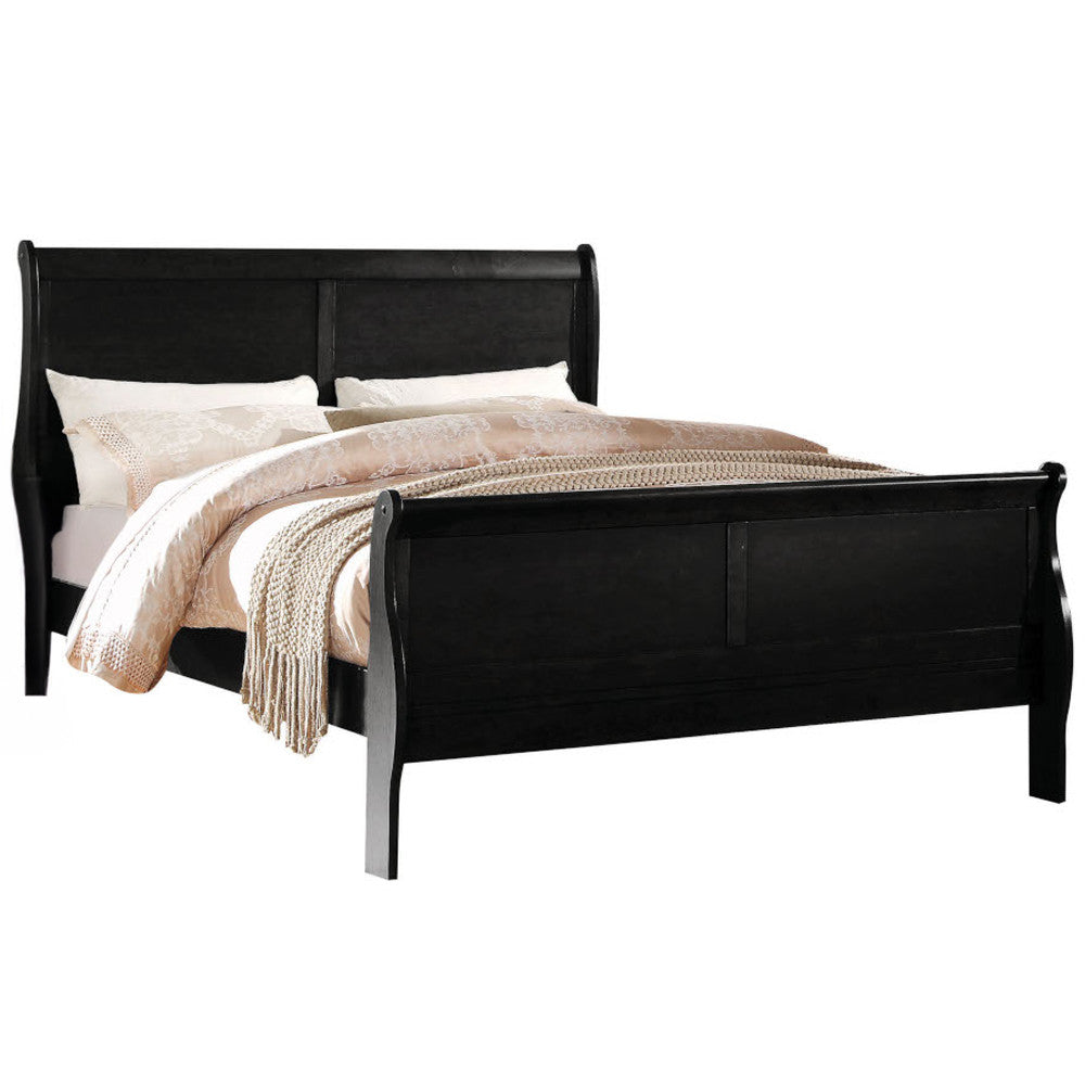 ACME 23730Q Louis Philippe Queen Bed, Black (1Set/2Ctn)