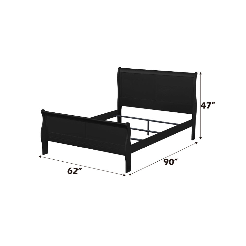 ACME 23730Q Louis Philippe Queen Bed, Black (1Set/2Ctn)