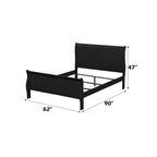ACME 23730Q Louis Philippe Queen Bed, Black (1Set/2Ctn)
