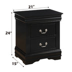 ACME 23733 Louis Philippe Nightstand, Black