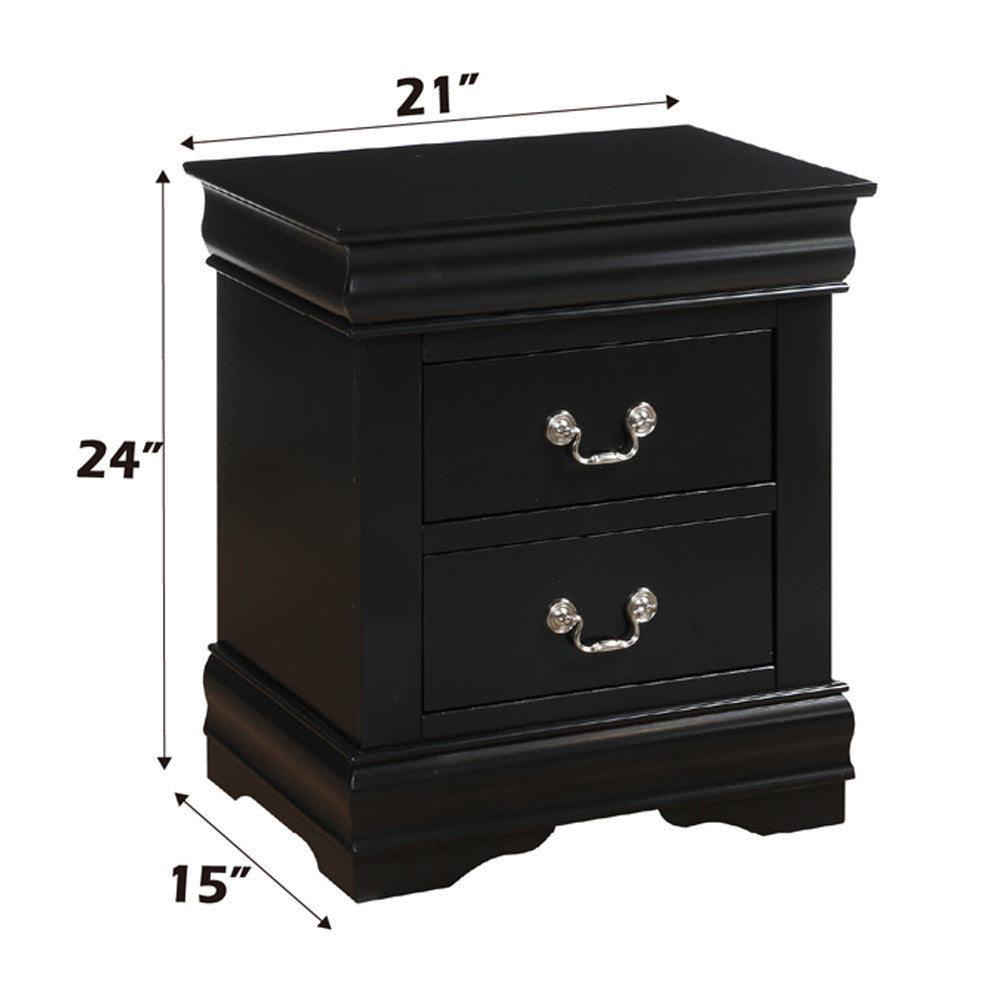 ACME 23733 Louis Philippe Nightstand, Black