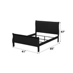 ACME 23740T Louis Philippe Twin Bed, Black (1Set/2Ctn)