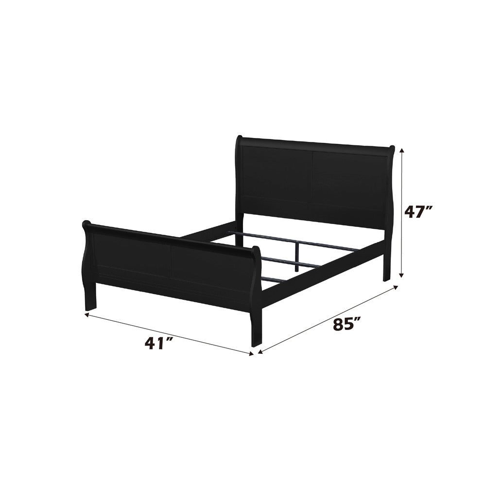 ACME 23740T Louis Philippe Twin Bed, Black (1Set/2Ctn)
