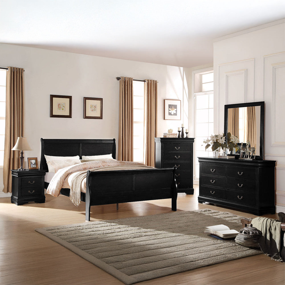 ACME 23740T Louis Philippe Twin Bed, Black (1Set/2Ctn)