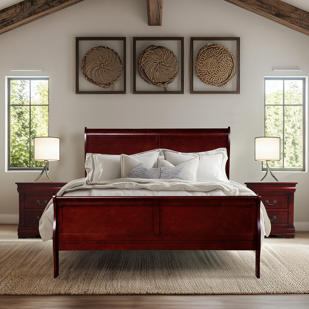 ACME 23747EK Louis Philippe Eastern King Bed, Cherry (1Set/2Ctn)