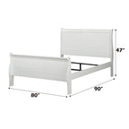 ACME 23827EK Louis Philippe Eastern King Bed, White (1Set/2Ctn)