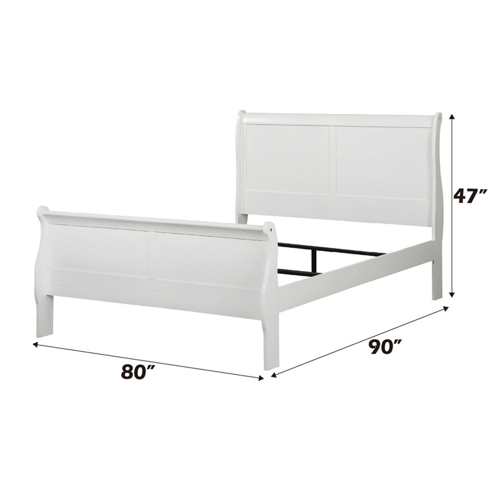 ACME 23827EK Louis Philippe Eastern King Bed, White (1Set/2Ctn)