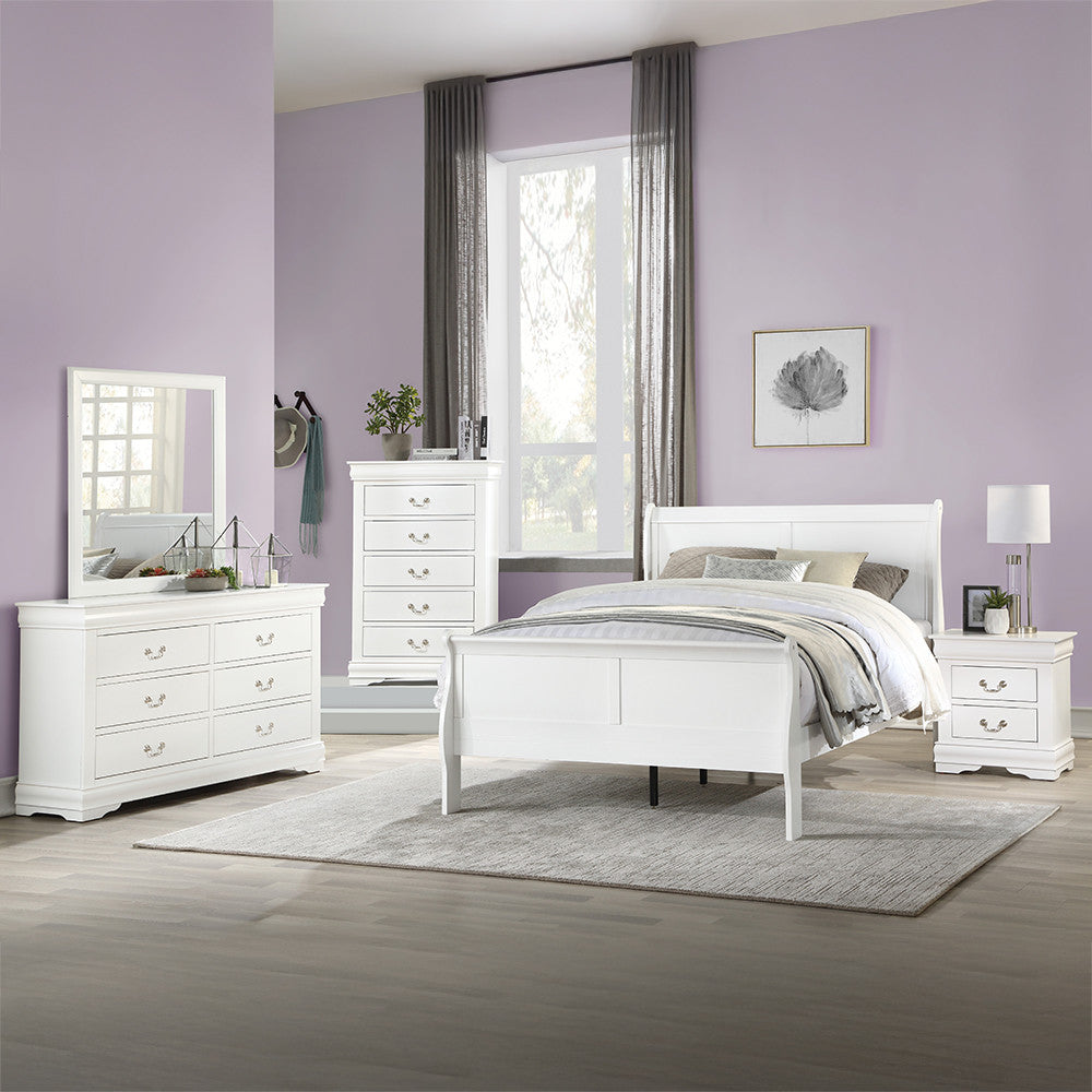 ACME 23830Q Louis Philippe Queen Bed, White (1Set/2Ctn)