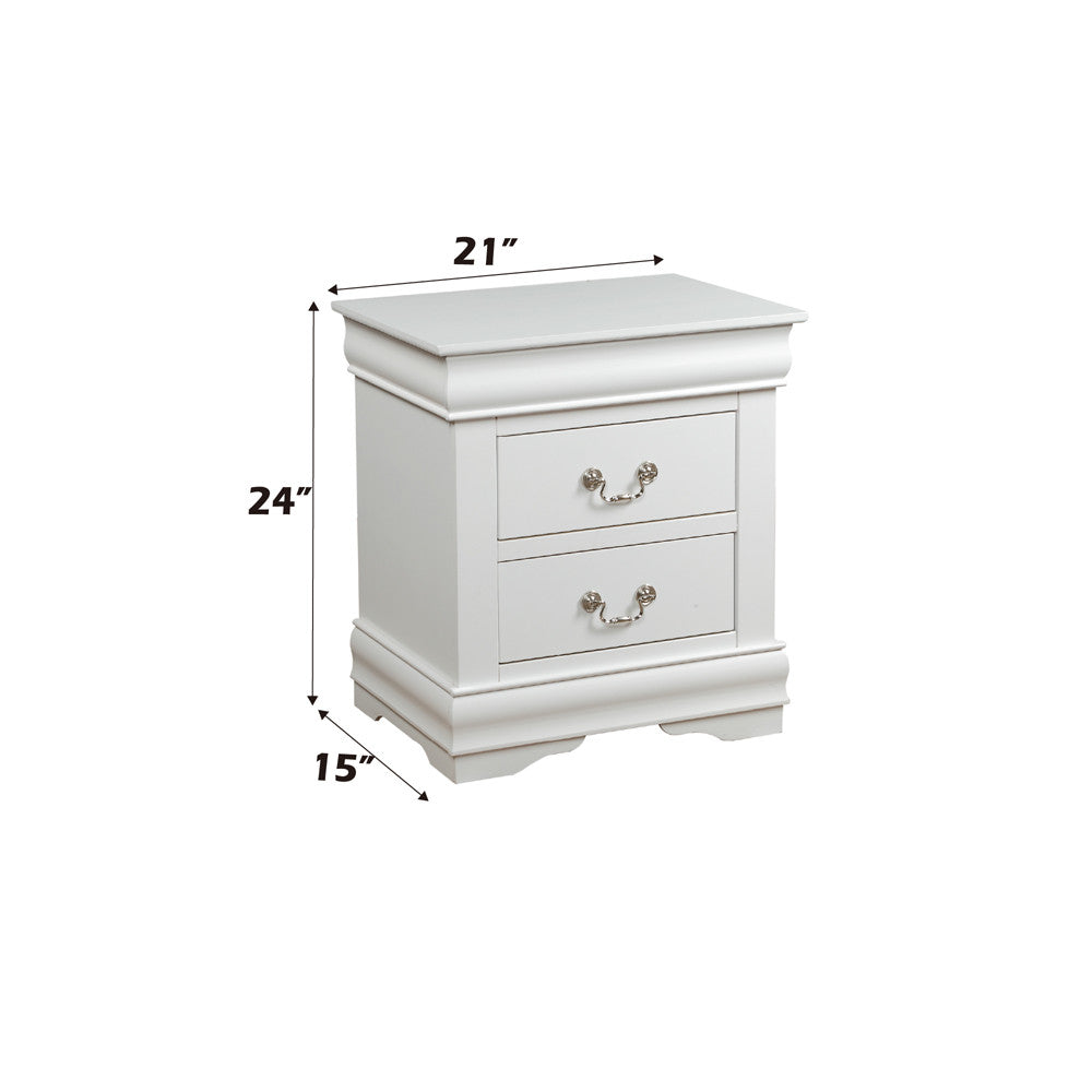ACME 23833 Louis Philippe Nightstand, White