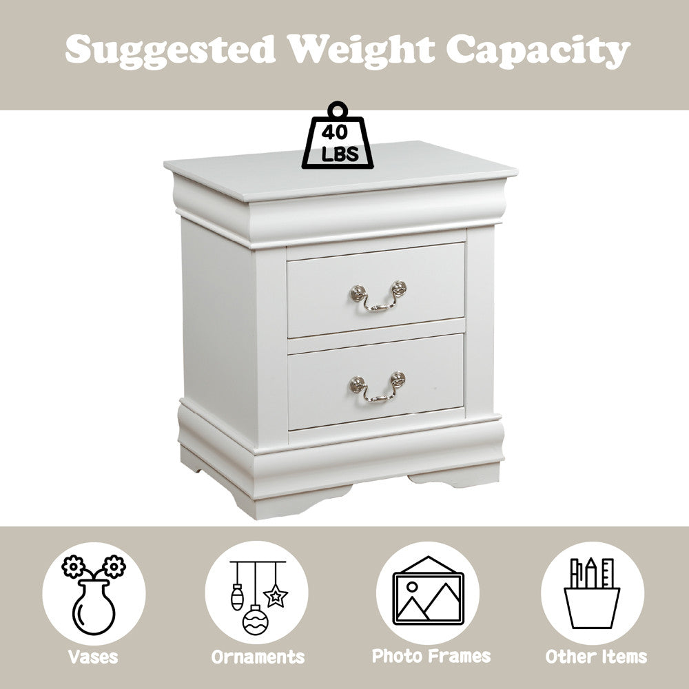 ACME 23833 Louis Philippe Nightstand, White