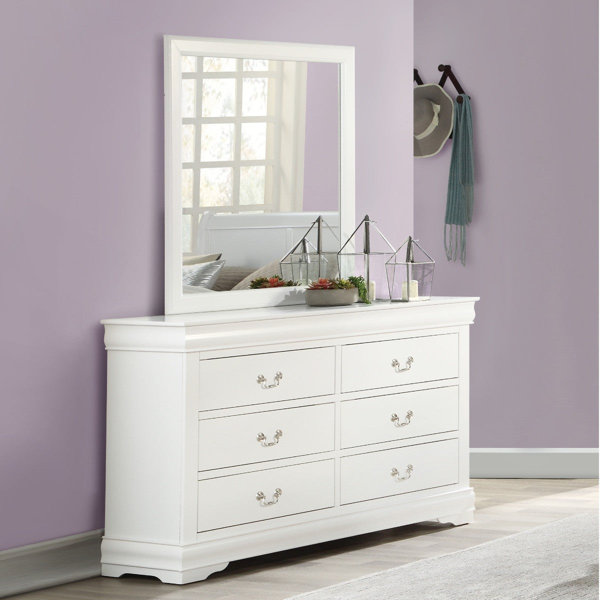 ACME 23834 Louis Philippe Mirror, White