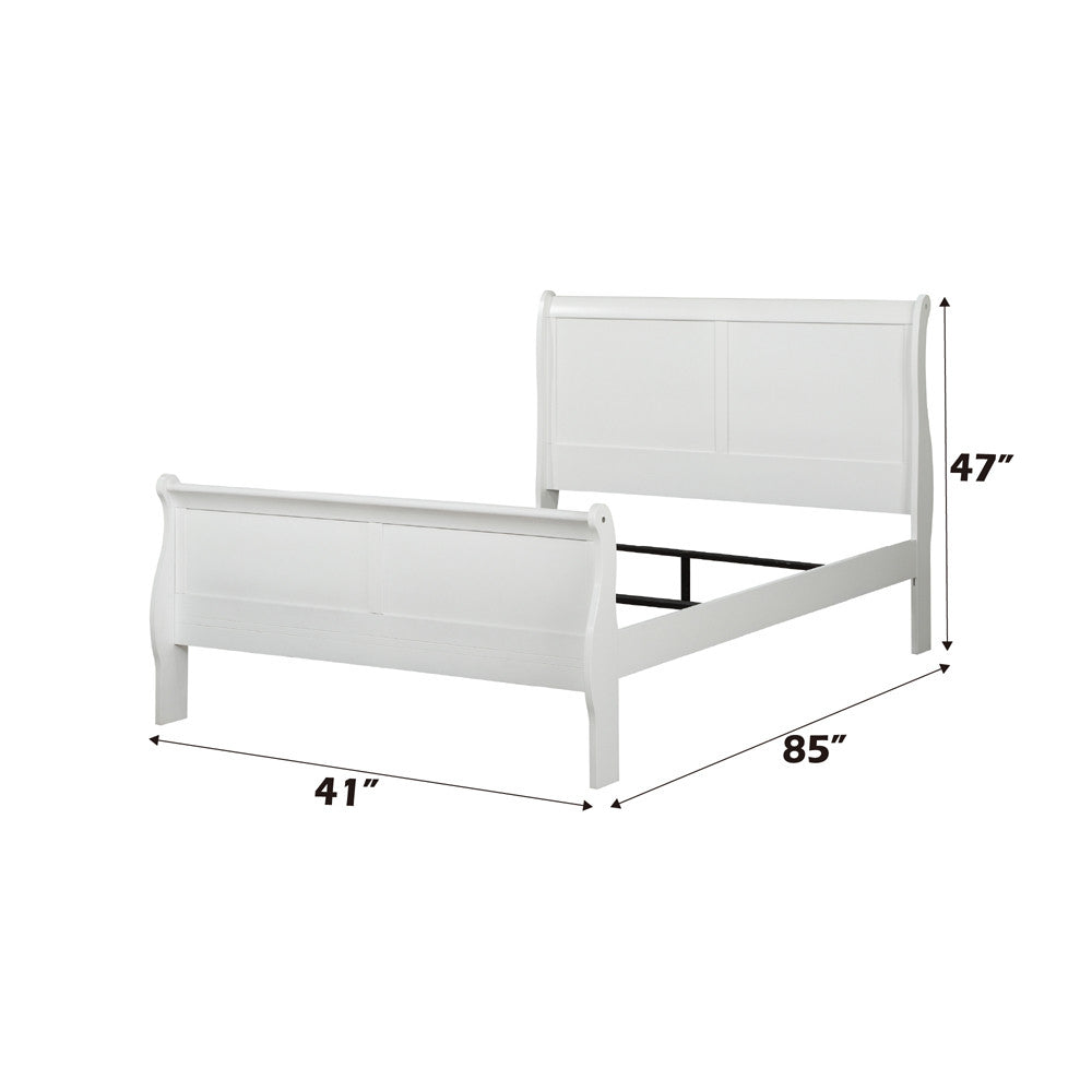 ACME 23845T Louis Philippe Twin Bed, White (1Set/2Ctn)