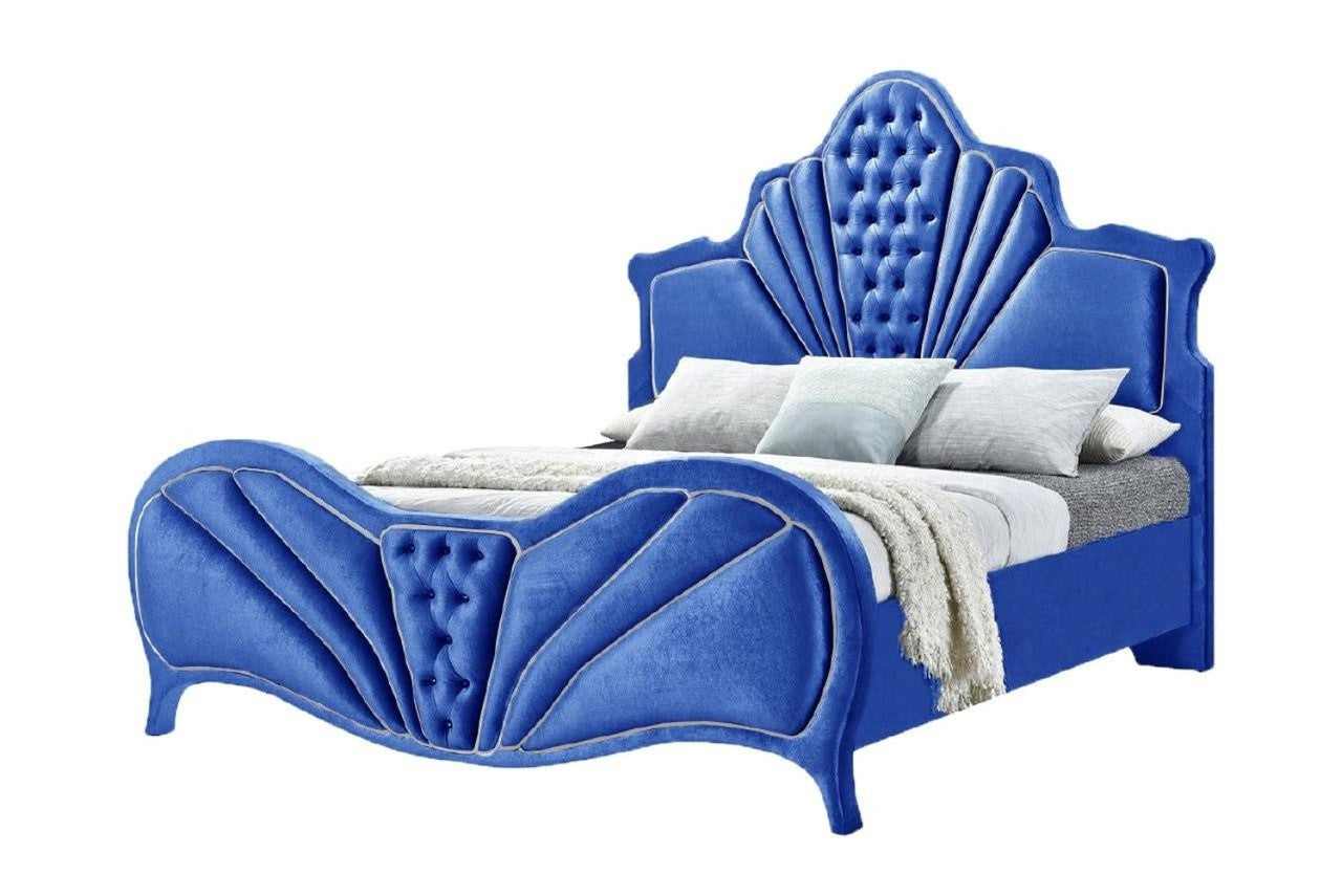ACME 24217EK Dante Eastern King Bed, Blue Velvet