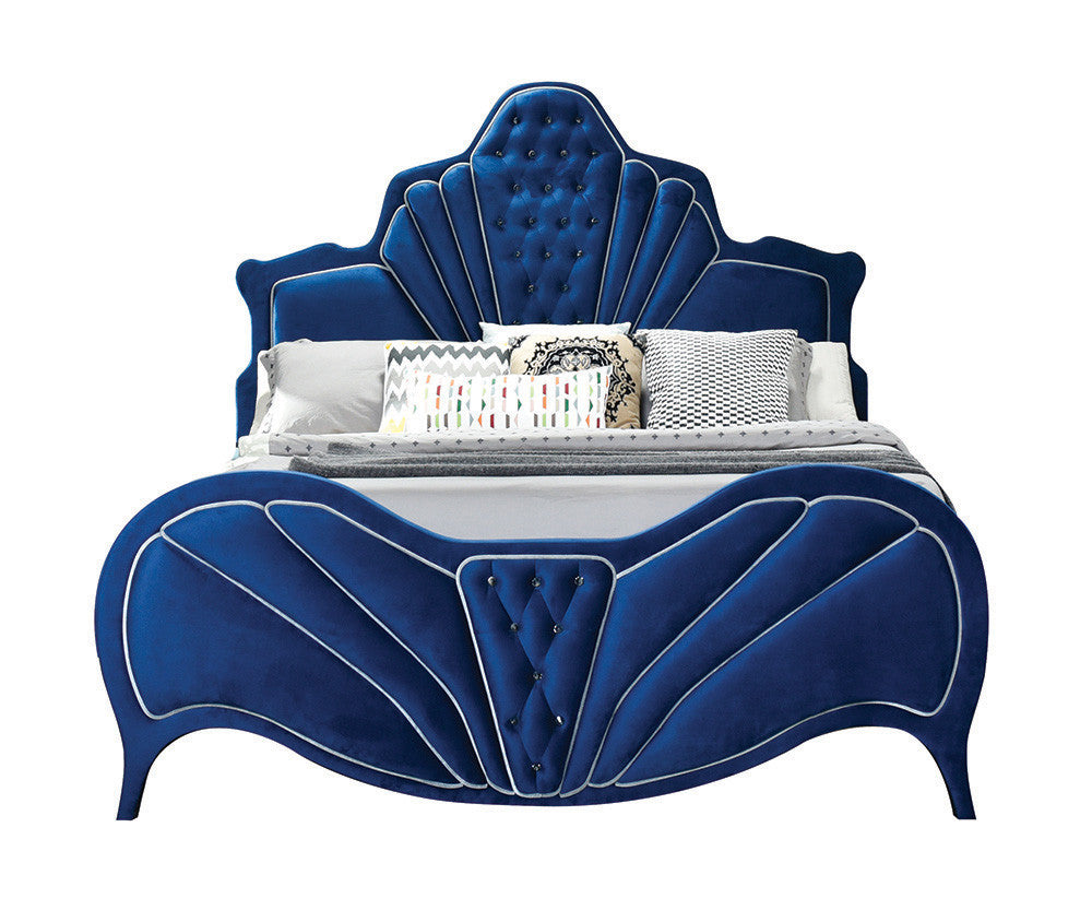 ACME 24217EK Dante Eastern King Bed, Blue Velvet