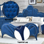 ACME 24220Q Dante Queen Bed, Blue Velvet