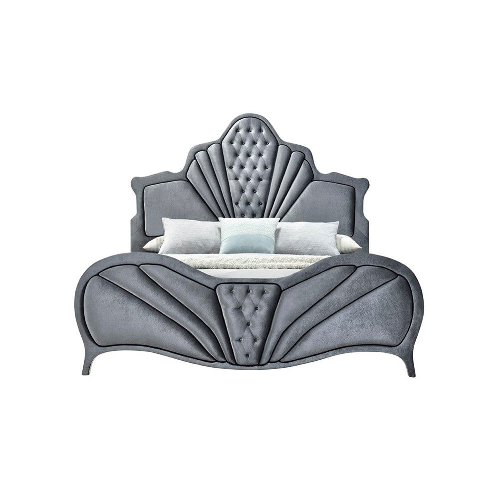 ACME 24227EK Dante Eastern King Bed, Gray Velvet
