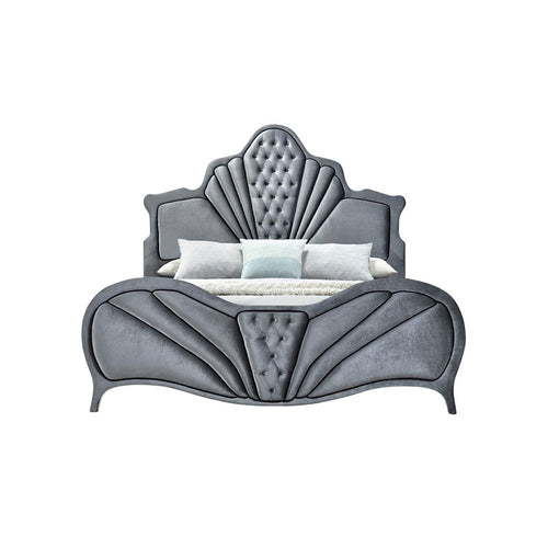ACME 24227EK Dante Eastern King Bed, Gray Velvet