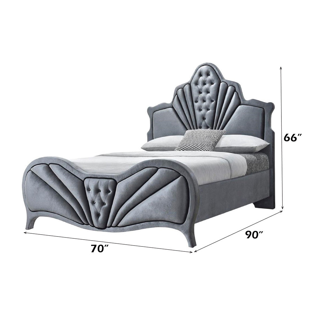 ACME 24230Q Dante Queen Bed, Gray Velvet