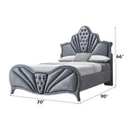 ACME 24230Q Dante Queen Bed, Gray Velvet