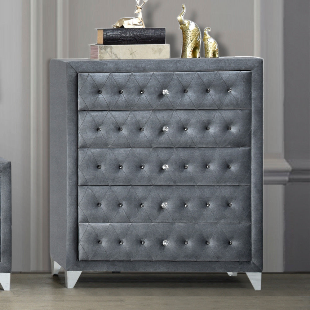 ACME 24236 Dante Chest, Gray Velvet