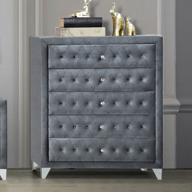ACME 24236 Dante Chest, Gray Velvet