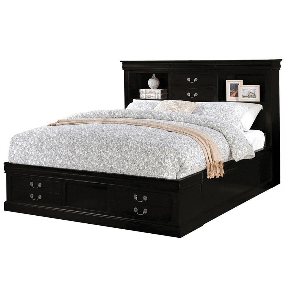 ACME 24387EK Louis Philippe Iii - Black Storage Eastern King Bed  1