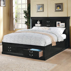 ACME 24387EK Louis Philippe Iii - Black Storage Eastern King Bed
