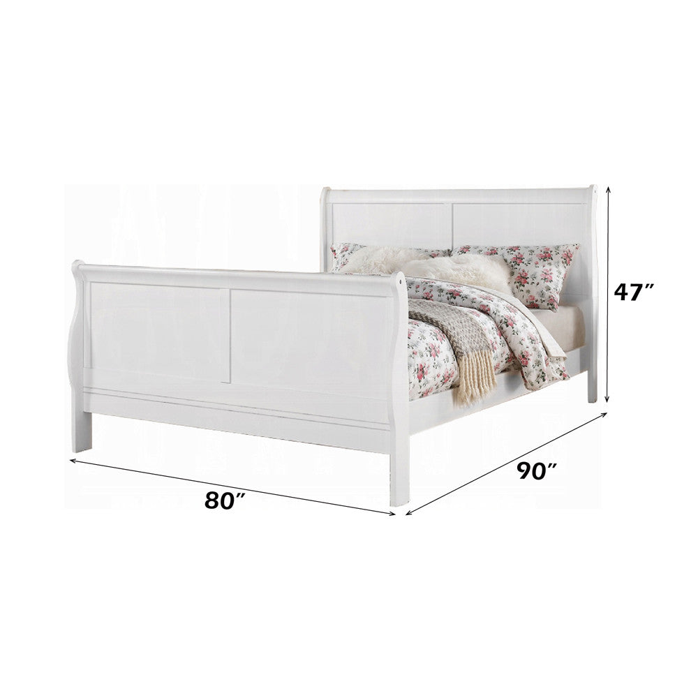 ACME 24497EK Louis Philippe III Eastern King Bed, White (1Set/2Ctn)