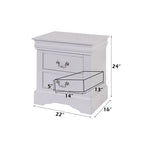 ACME 24503 Louis Philippe III Nightstand, White