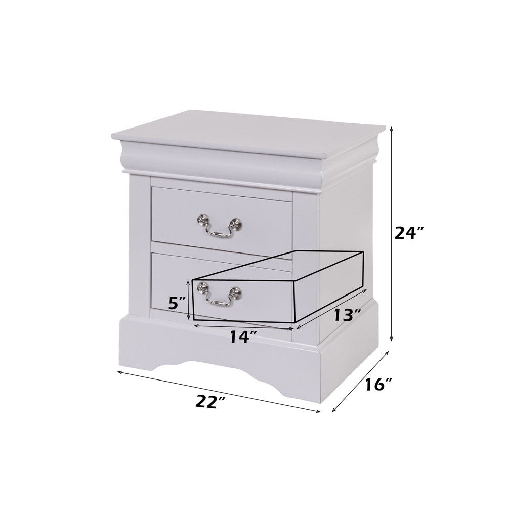 ACME 24503 Louis Philippe III Nightstand, White