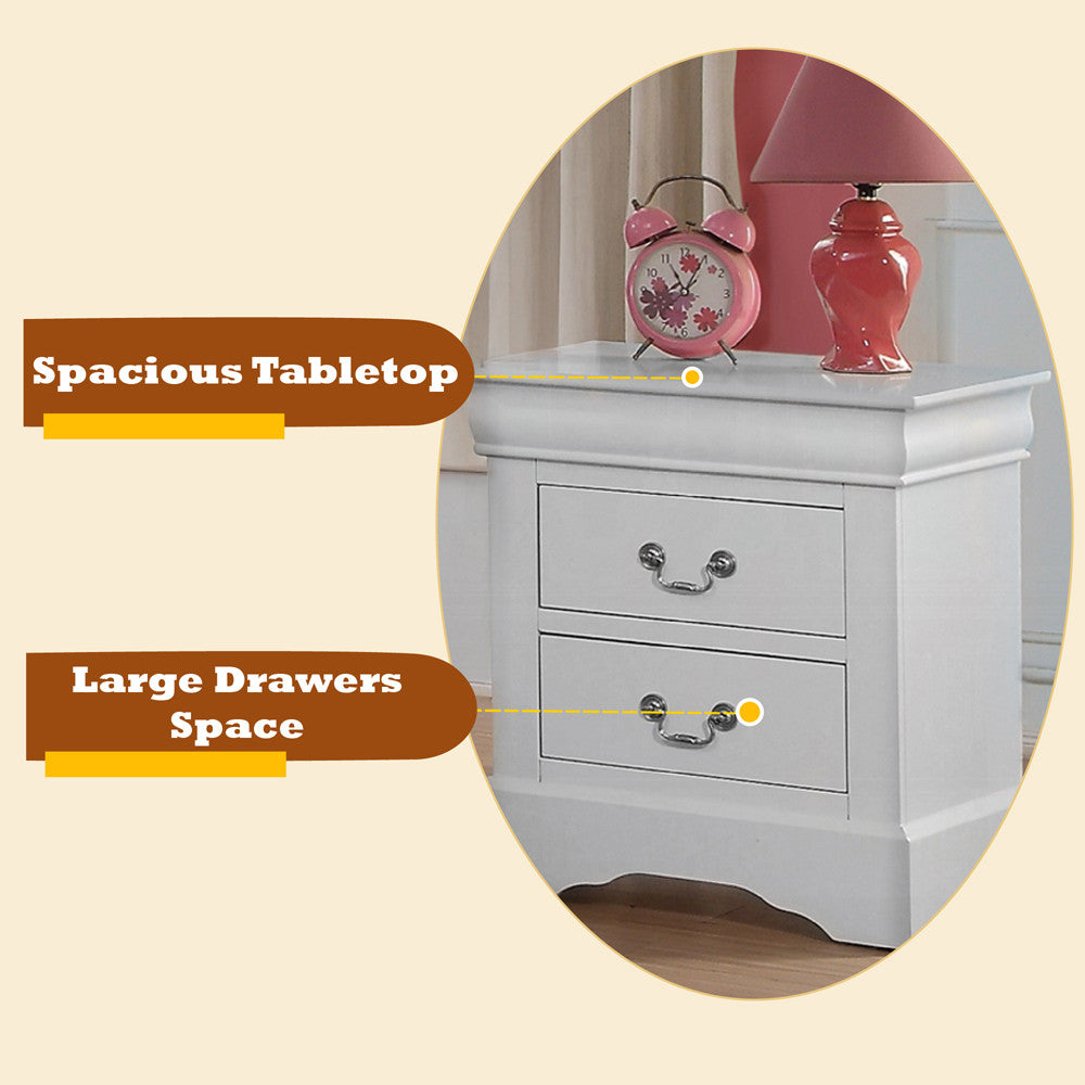 ACME 24503 Louis Philippe III Nightstand, White