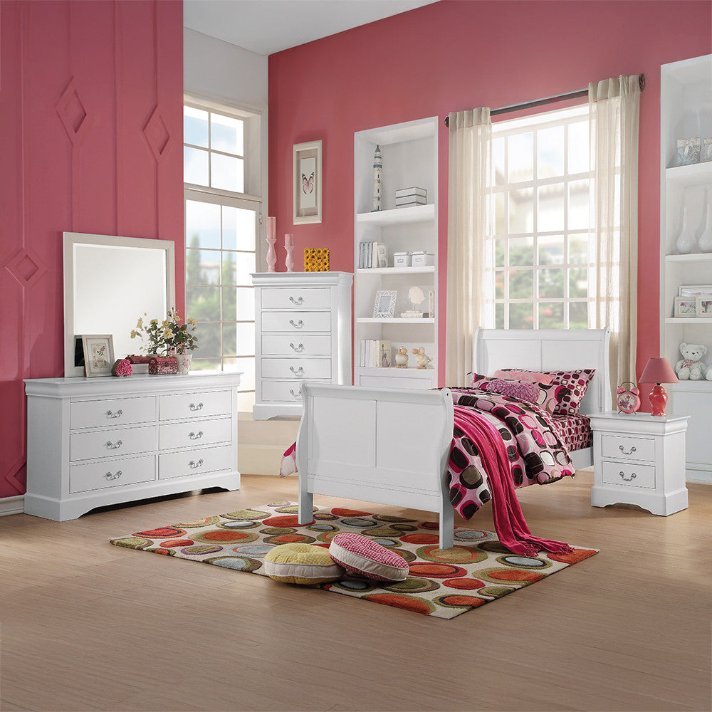 ACME 24510F Louis Philippe III Full Bed, White (1Set/2Ctn)