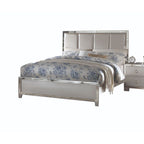 ACME 24827EK Voeville II Eastern King Bed (Padded Headboard), Platinum PU & Platinum (1Set/3Ctn)
