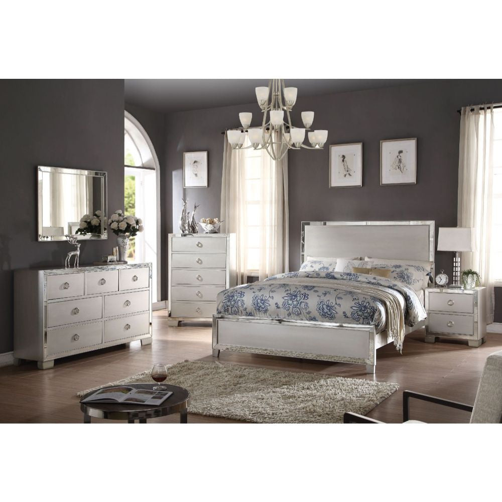 ACME 24837EK Voeville II Eastern King Bed, Platinum (1Set/3Ctn)  1