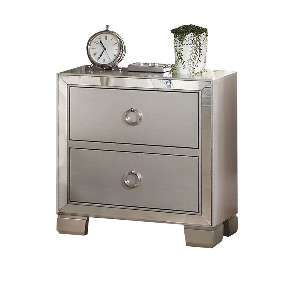 ACME 24843 Voeville II Nightstand, Platinum
