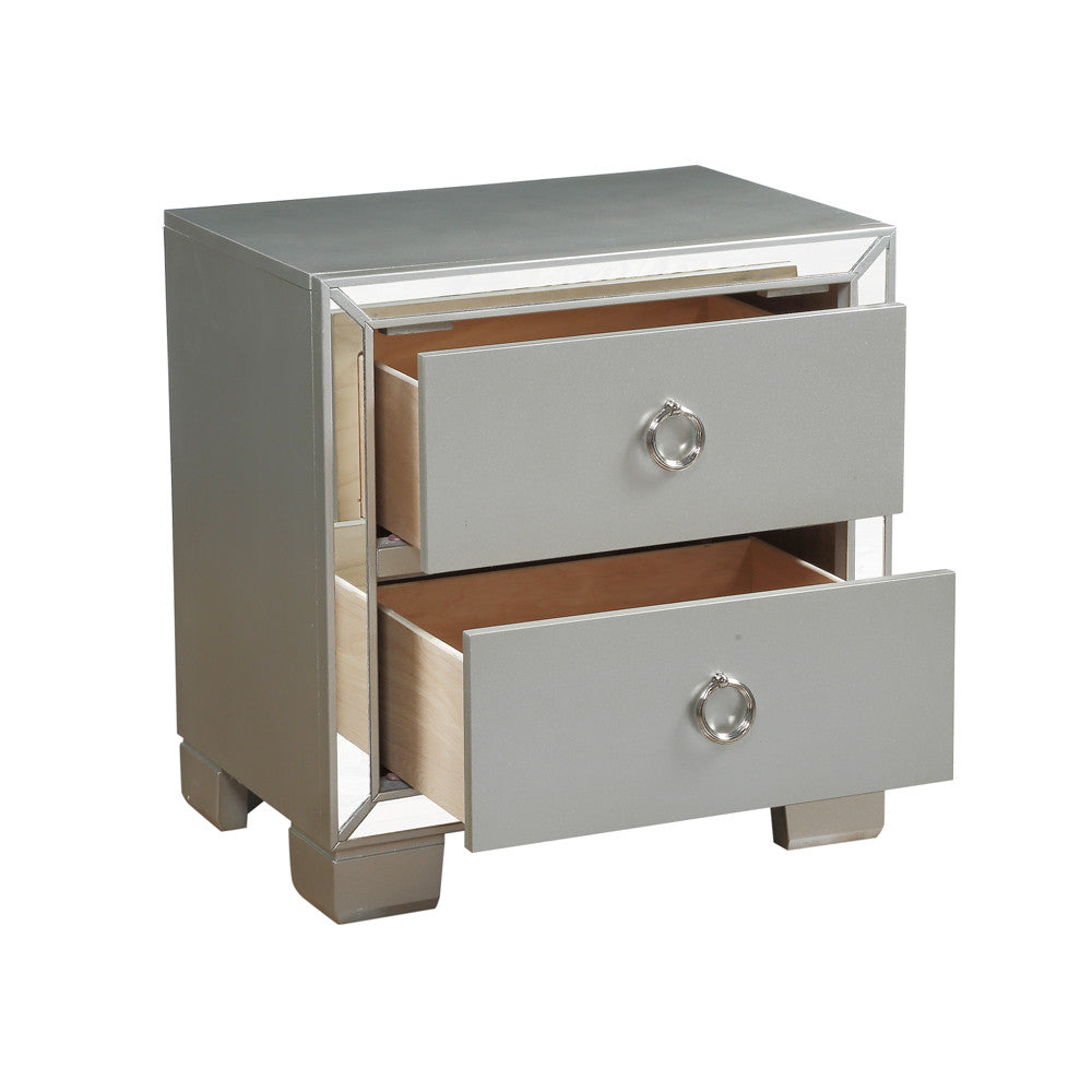 ACME 24843 Voeville II Nightstand, Platinum